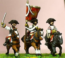 SYA18 Seven Years War Austrian: Command: Cuirassier Officer, Standard Bearer & Trumpeter