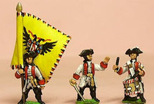 SYA2 Seven Years War Austrian: Command: German Fusilier Officer, Standar Bearer & Drummer