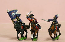 SYF9 Seven Years War French: Command: Hussar Officer, Standard Bearer & Trumpeter in Mirliton