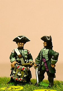SYP24 Seven Years War Prussian: Command: Jager De Noble Officers & Drummers
