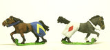 H58 Horses: Medieval: Half Barded, galloping, head variants