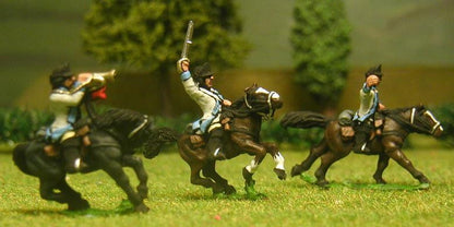 INA13 AWI American: Command: Light Dragoon Officer, Standard Bearer and Trumpeter