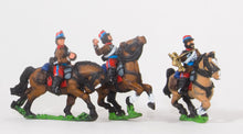 KO81 French: Cavalry: Command: Hussar Officer & Standard Bearer & Trumpeter in Long Jacket & Kepi