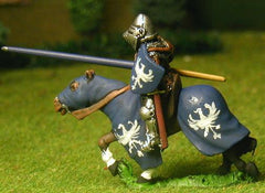 M22 Mounted Knight c.1380 in Studded Jack, Plate Armour & visored Bascinet