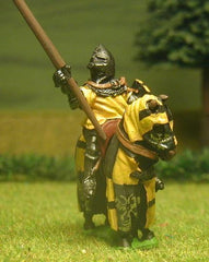 M24 Mounted Knight c.1370 in short Surcoat, Plate Armour & visored Bascinet