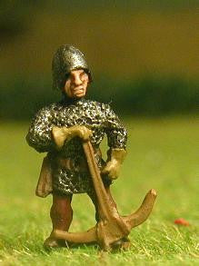 MER59 Early Renaissance: Crossbowmen in Mail & Peaked Helm, loading
