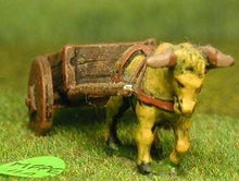 MFPE11a Two wheeled baggage wagon with oxen