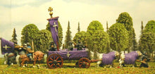 MFPE17 Carroccio: 4 wheeled Religious Wagon with Altar Mast and large Banner with praying monk, pulled by 4 oxen