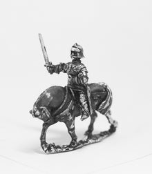 MER12a Late Medieval: Knights, 1420-1480AD in Full Plate & Sallet with Mace, Axe or Sword on Unarmoured Horse