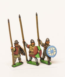 MID33 Medium Infantry in assorted helms with Long Spear & Round Shield
