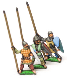 MID35 Heavy Infantry in assorted helms with Long Spear & Kite Shield