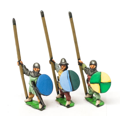 MID36 Heavy Infantry in assorted helms with Long Spear & Round Shield