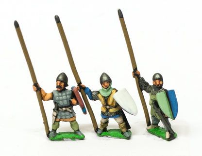 MID37 Heavy Infantry in assorted helms with Long Spear & Large Shield