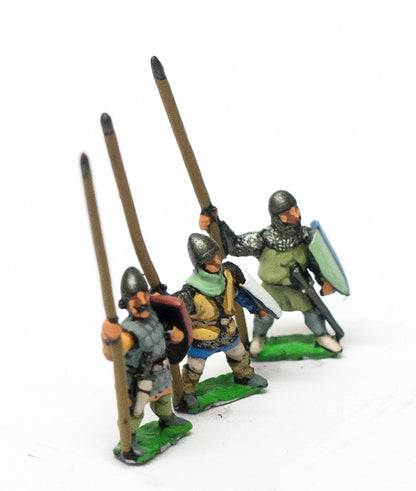 MID37 Heavy Infantry in assorted helms with Long Spear & Large Shield