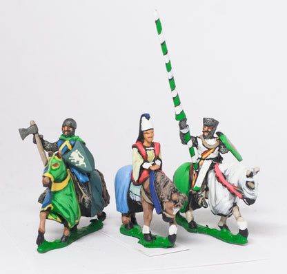 MID68e Command: Mounted Lady with two Bodyguards 1300-1360AD