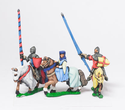 MID68f Command: Mounted Lady with two Bodyguards 1360-1400AD