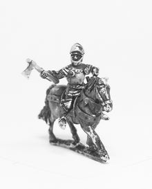 MER8a Late Medieval: Knights, 1400-1430AD in Full Plate & Great Helm with Mace, Axe or Sword on Unarmoured Horse