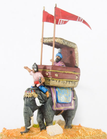 MOG18 Moghul Indian: Command: General in Howdah with driver, mounted on Elephant