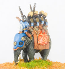 MOG21 Moghul Indian: Unarmoured Elephant with Driver & 4 Arquebusiers