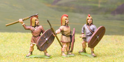 MP110 Spanish: Spearman, Large Shield, combed headdress, mixed poses (Scutarii)