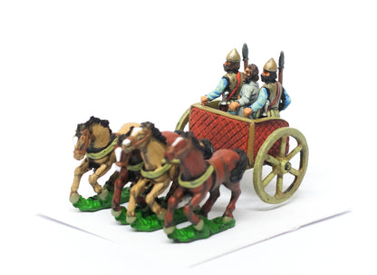MPA81 Carthaginian: 4 horse Chariot with driver & two javelinmen