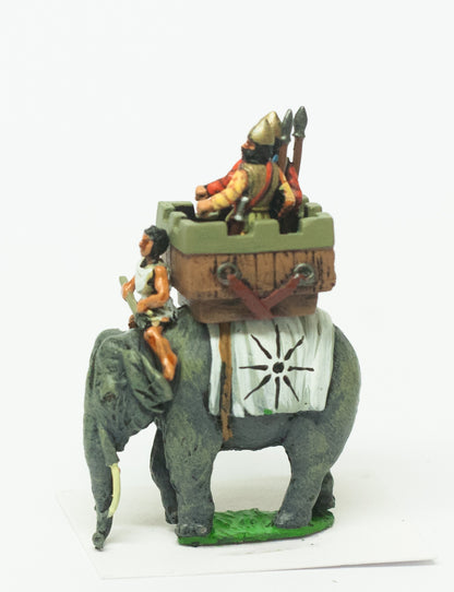 MEPA82b Carthaginian: African Elephant with driver and two javelinmen in tower