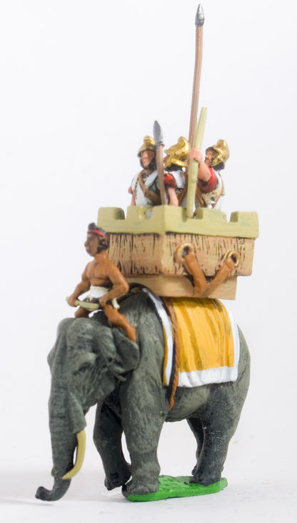MPA90 Seleucid: Elephant & driver with pikeman, archer and javelinman in howdah