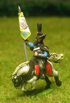 NDG14 Dutch Belgian 1814-15: Command: Hussar Officer, Standard Bearer & Trumpeter