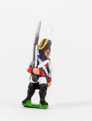 NSS6 Early Spanish Infantry: Line Fusilier in Long Coat & Bicorne with Musket upright, advancing