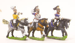 PN26 French: Cavalry: Command: Cuirassier Officer, Standard Bearer & Trumpeter