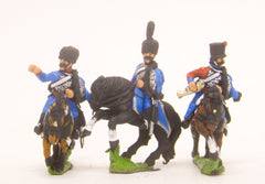 PN29 French: Cavalry: Command: Hussar Officer, Standard Bearer & Trumpeter