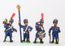 PN83 French: Light Infantry (Leger): Command: Officer, Standard Bearer, Drummer & Hornblower in Shako