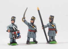 PNB5 British 1814-15: Command: Officers, Standard Bearers & Drummers in Greatcoat