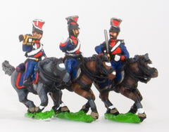 PNR22 Russian 1813-15: Command: Lancer Officer, Standard Bearer & Trumpeter