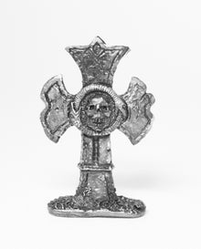 Q71 Graveyard Artfeacts: Cross shaped tombstone carved with skeleton head