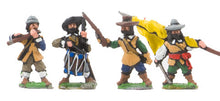 REN20a ECW: Command: Officers, Standard Bearers with cast metal flags, Drummer and Filer in Hats