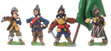 REN20b ECW: Command: Officers, Standard Bearers with cast metal flags & Drummer in Helmets, plus Fifer in Hat