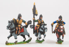 REN55 ECW: Command: Mounted Officer, Standard Bearer & Trumpeter in Pot Helm