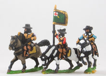 REN56 ECW: Command: Mounted Officer, Standard Bearer & Trumpeter in Hats