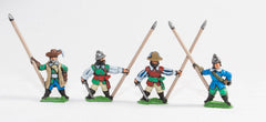 RENX1 ECW: Command: Standard Bearers with flagpole only (no cast metal flags), in assorted hats and helmets