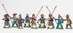 RENX2 ECW: Command: Officers, Standard Bearers with flagpole only (no metal flag) & Drummer, plus Fifer, in assorted hats and helmets
