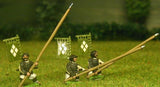 SAM22 Samurai: Ashigaru in assorted headgear with Yari & back banner