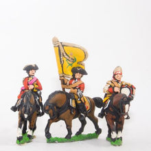 SYBR11 Seven Years War British: Command: Dragoon Officer, Standard Bearer & Drummer