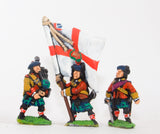 SYBR8 Seven Years War British: Command: Scots Officer, Standard Bearer & Piper