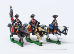 SYBR17 Seven Years War British: Command: Royal Horse Guard Officer, Standard Bearer & Trumpeter