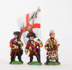 SYBR5 Seven Years War British: Command: Officer, Standard Bearer & Drummer
