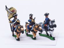 SYF19 Seven Years War French: Command: Cuirassier Officer, Standard Bearer & Trumpeter