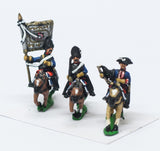 SYF21 Seven Years War French: Command: Cuirassier du Roi Officer, Standard Bearer & Trumpeter