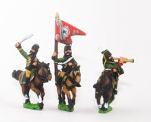 SYP20 Seven Years War Prussian: Command: Hussar Officer, Standard Bearer & Trumpeter in Mirliton