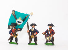 SYP3 Seven Years War Prussian: Command: Musketeer Officer, Standard Bearer & Drummer